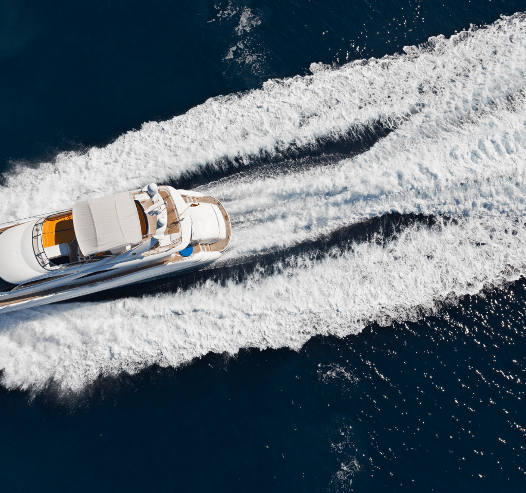 Yacht maritime security team scanning horizon